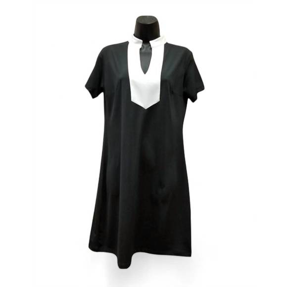 NEW ERMA’S CLOSET dress with white yolk detail in black/white - Picture 1 of 1